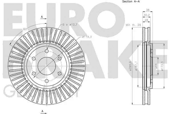 5815202275 EUROBRAKE Тормозной диск (фото 3)