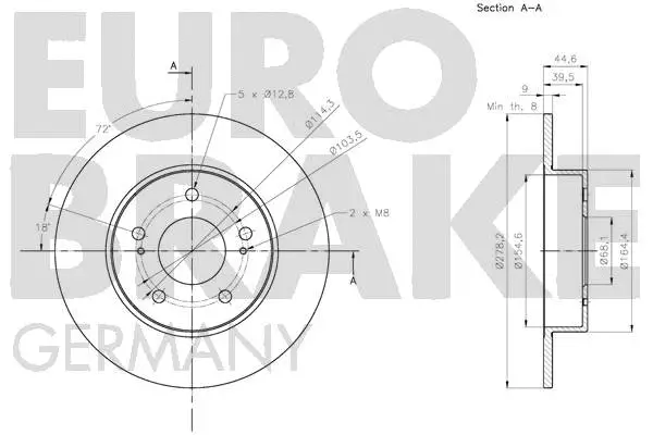 5815202280 EUROBRAKE Тормозной диск (фото 3)