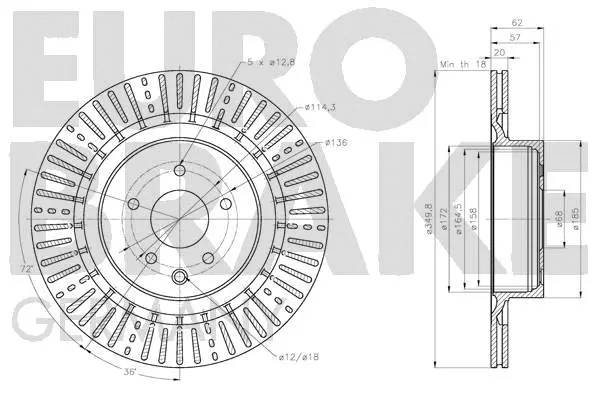 5815202293 EUROBRAKE Тормозной диск (фото 3)