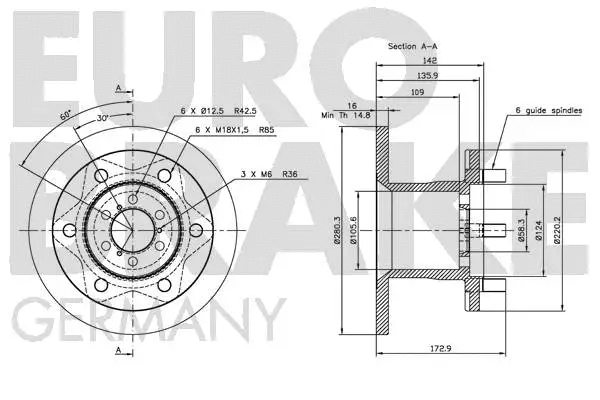 5815202321 EUROBRAKE Тормозной диск (фото 3)