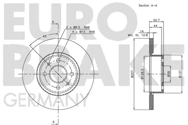 5815202328 EUROBRAKE Тормозной диск (фото 2)