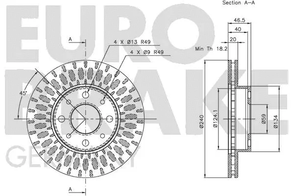 5815202331 EUROBRAKE Тормозной диск (фото 3)