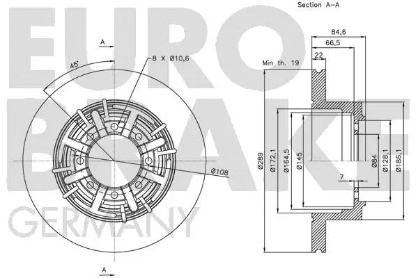 5815202345 EUROBRAKE Тормозной диск (фото 3)