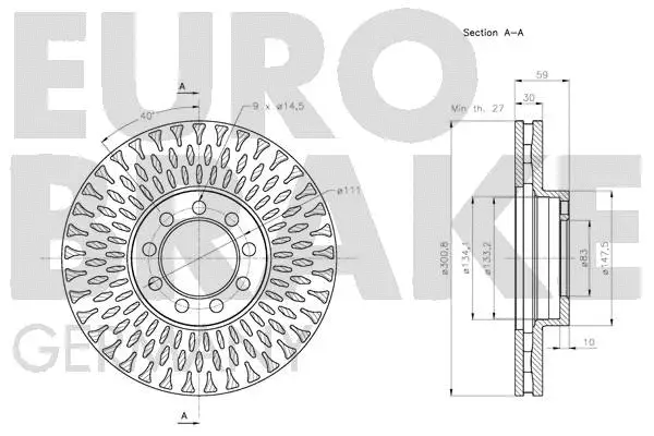 5815202361 EUROBRAKE Тормозной диск (фото 3)