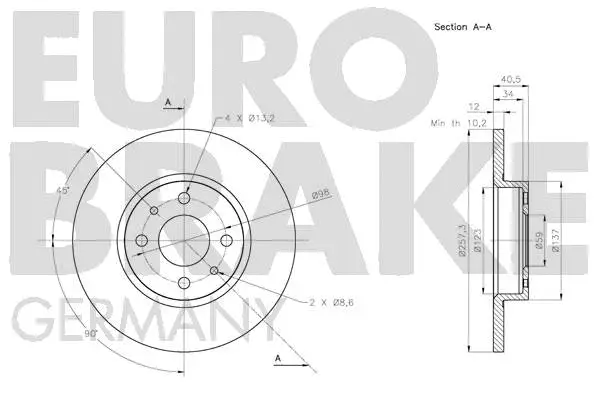 5815202365 EUROBRAKE Тормозной диск (фото 3)