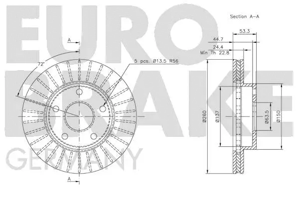 5815202524 EUROBRAKE Тормозной диск (фото 3)