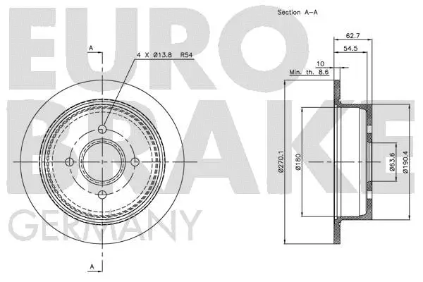 5815202541 EUROBRAKE Тормозной диск (фото 3)