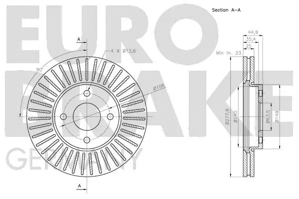 5815202585 EUROBRAKE Тормозной диск (фото 3)