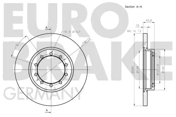 5815202586 EUROBRAKE Тормозной диск (фото 3)