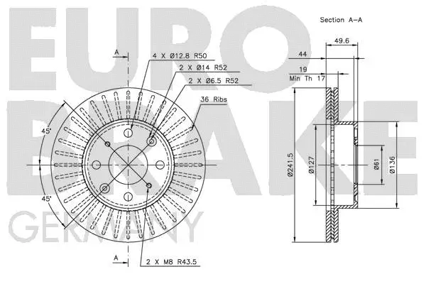 5815202607 EUROBRAKE Тормозной диск (фото 3)