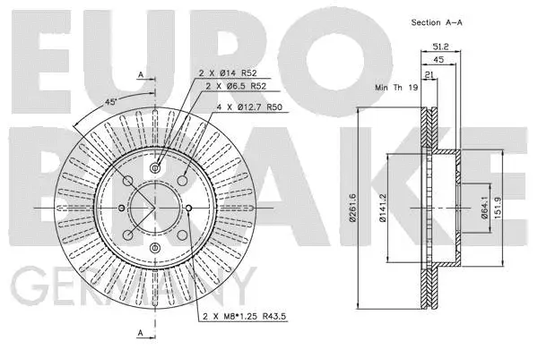 5815202608 EUROBRAKE Тормозной диск (фото 2)