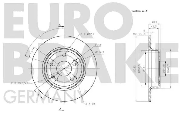 5815202650 EUROBRAKE Тормозной диск (фото 3)