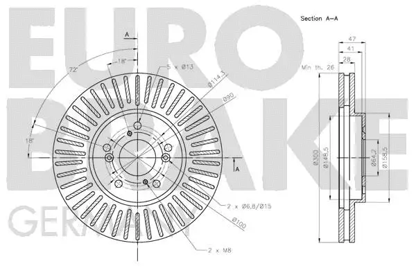 5815202658 EUROBRAKE Тормозной диск (фото 3)