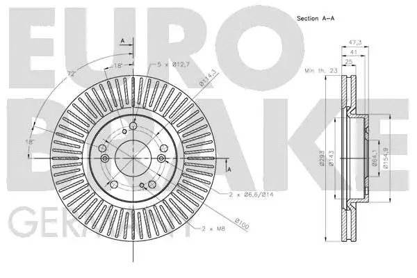 5815202662 EUROBRAKE Тормозной диск (фото 3)