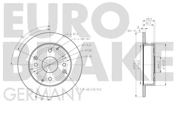 5815202668 EUROBRAKE Тормозной диск (фото 3)