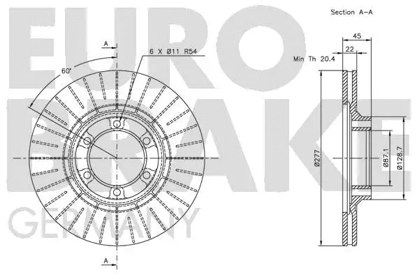 5815203017 EUROBRAKE Тормозной диск (фото 3)