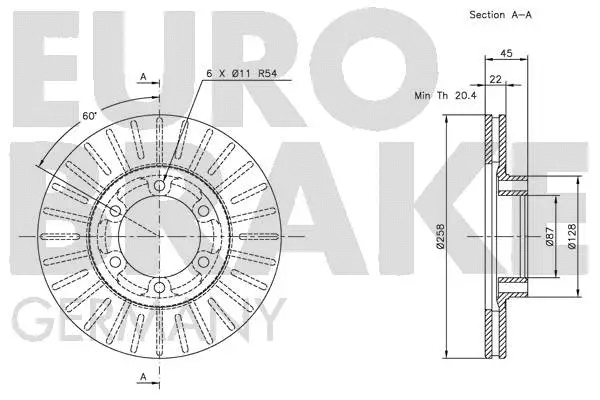 5815203019 EUROBRAKE Тормозной диск (фото 3)