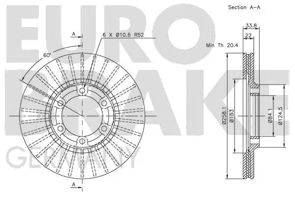 5815203026 EUROBRAKE Тормозной диск (фото 2)