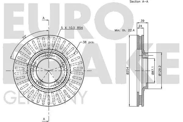 5815203029 EUROBRAKE Тормозной диск (фото 3)