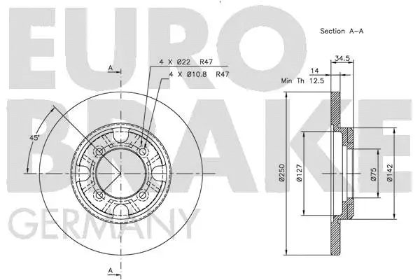 5815203211 EUROBRAKE Тормозной диск (фото 3)