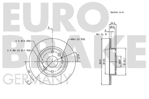 5815203239 EUROBRAKE Тормозной диск (фото 3)