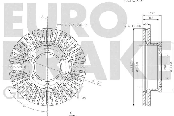 5815203271 EUROBRAKE Тормозной диск (фото 3)