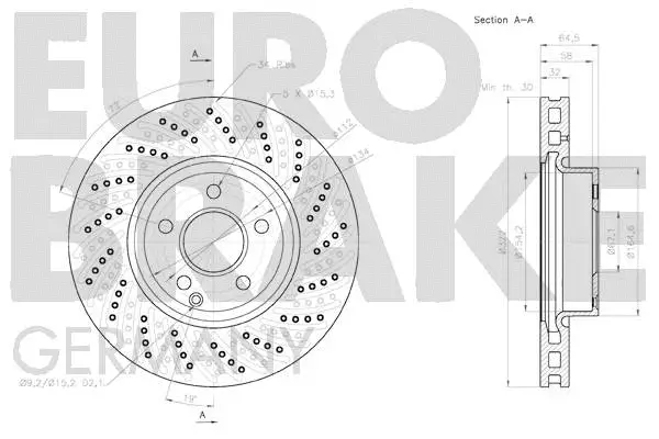 58152033102 EUROBRAKE Тормозной диск (фото 3)