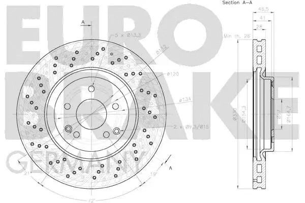 58152033117 EUROBRAKE Тормозной диск (фото 3)