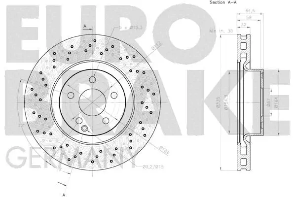 58152033119 EUROBRAKE Тормозной диск (фото 3)