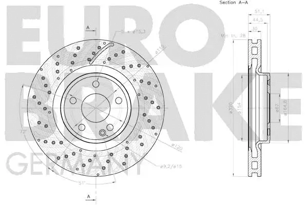 58152033124 EUROBRAKE Тормозной диск (фото 3)