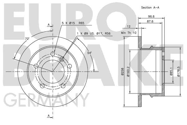 5815203337 EUROBRAKE Тормозной диск (фото 2)