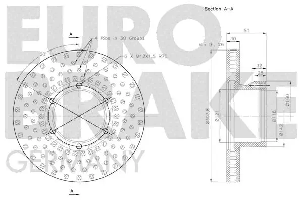 5815203398 EUROBRAKE Тормозной диск (фото 2)