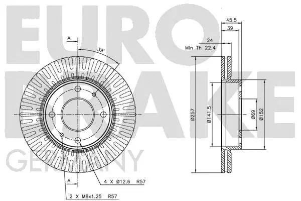 5815203411 EUROBRAKE Тормозной диск (фото 3)