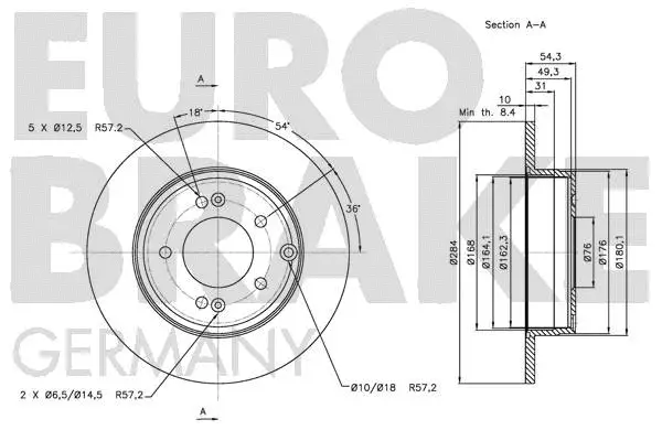 5815203425 EUROBRAKE Тормозной диск (фото 3)