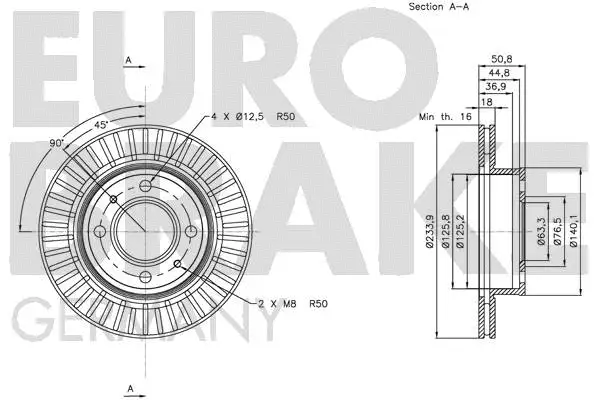 5815203428 EUROBRAKE Тормозной диск (фото 3)