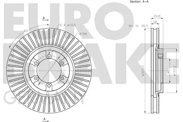 5815203439 EUROBRAKE Тормозной диск (фото 3)
