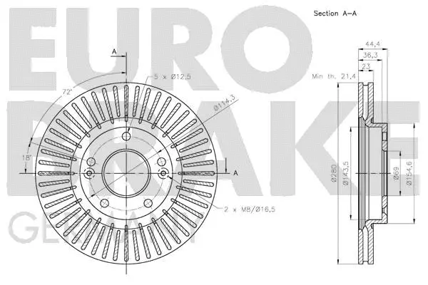 5815203445 EUROBRAKE Тормозной диск (фото 3)