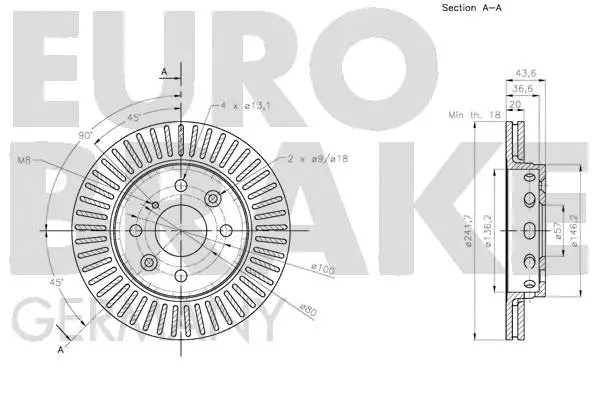 5815203501 EUROBRAKE Тормозной диск (фото 3)