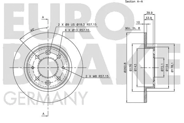 5815203503 EUROBRAKE Тормозной диск (фото 3)