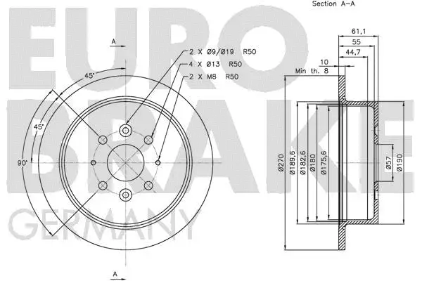 5815203521 EUROBRAKE Тормозной диск (фото 3)