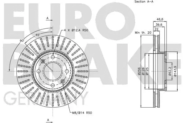 5815203523 EUROBRAKE Тормозной диск (фото 3)