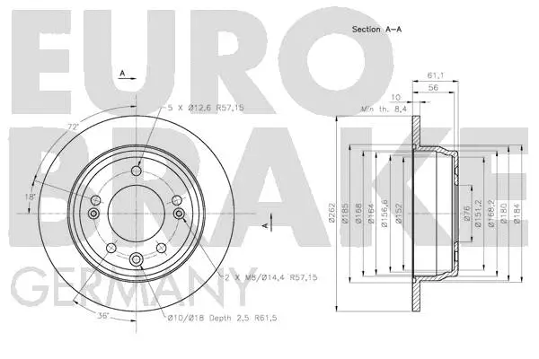5815203527 EUROBRAKE Тормозной диск (фото 3)