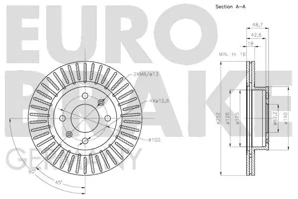 5815203529 EUROBRAKE Тормозной диск (фото 3)