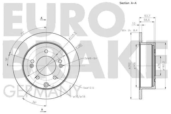 5815203531 EUROBRAKE Тормозной диск (фото 3)