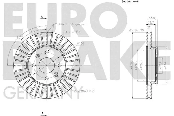 5815203537 EUROBRAKE Тормозной диск (фото 3)