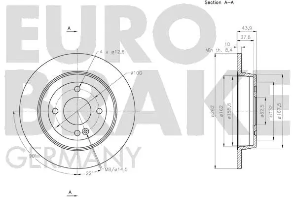 5815203539 EUROBRAKE Тормозной диск (фото 3)