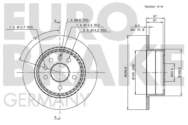 5815203610 EUROBRAKE Тормозной диск (фото 3)