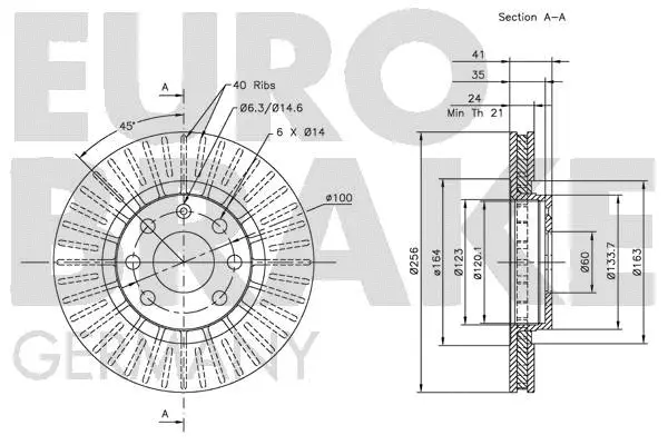 5815203613 EUROBRAKE Тормозной диск (фото 3)