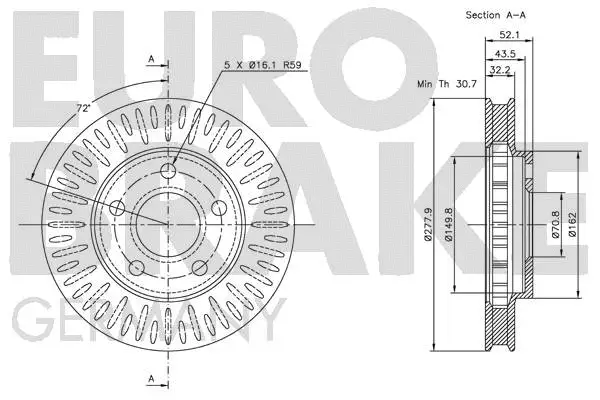 5815203634 EUROBRAKE Тормозной диск (фото 3)
