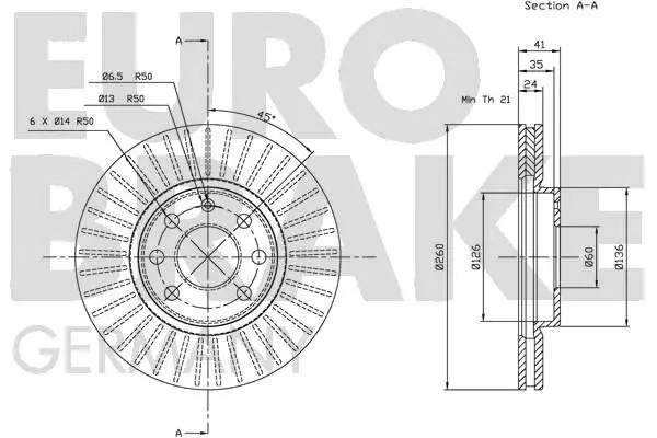 5815203637 EUROBRAKE Тормозной диск (фото 3)